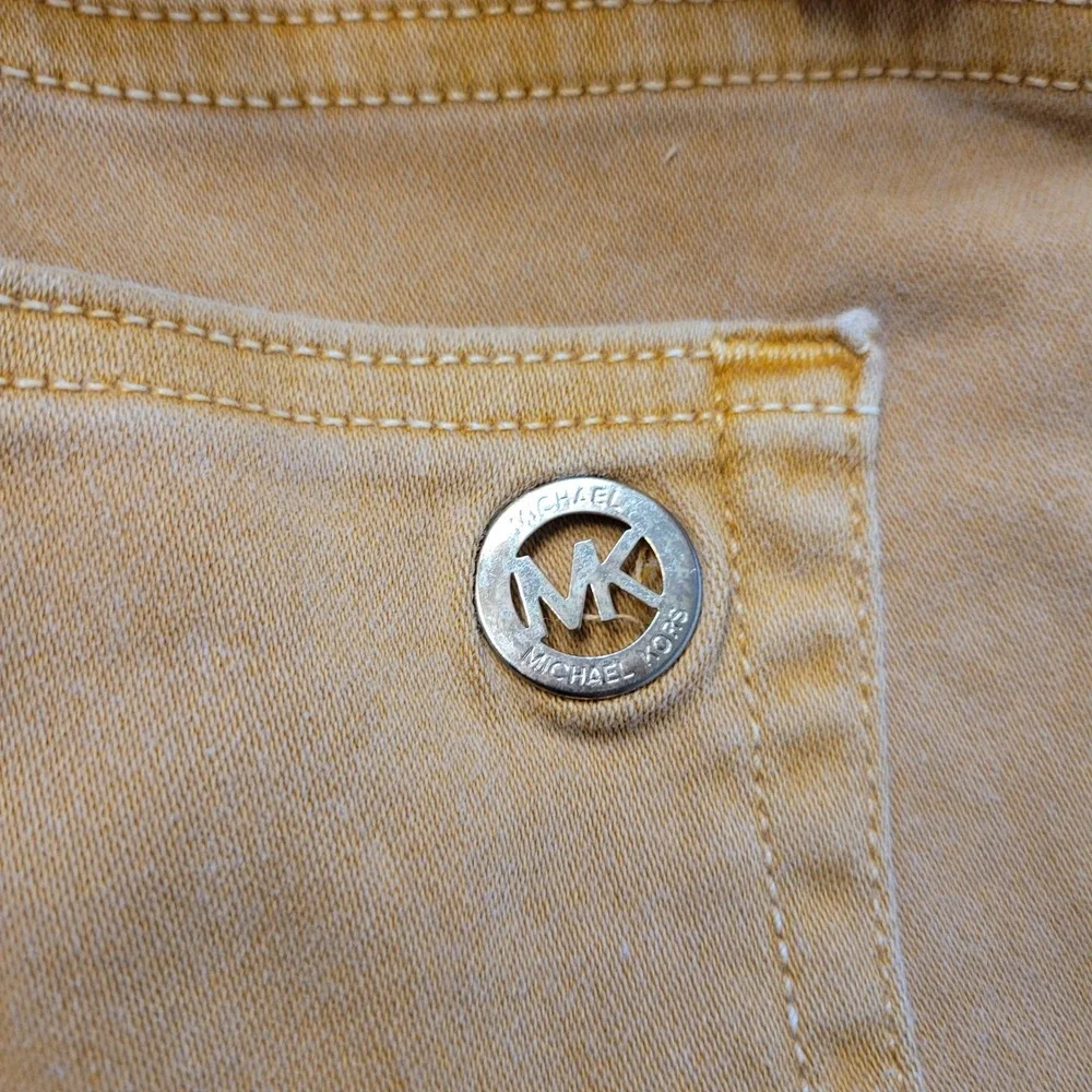 Michael Kors‎ Womens Mustard Yellow Skinny Jeans Size 10 Cotton Blend Stretch
